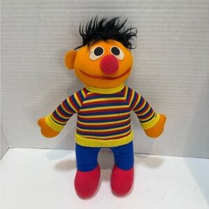 Vintage 1985 Ernie Sesame Street Plush Doll – Hasbro Softies  – 11”